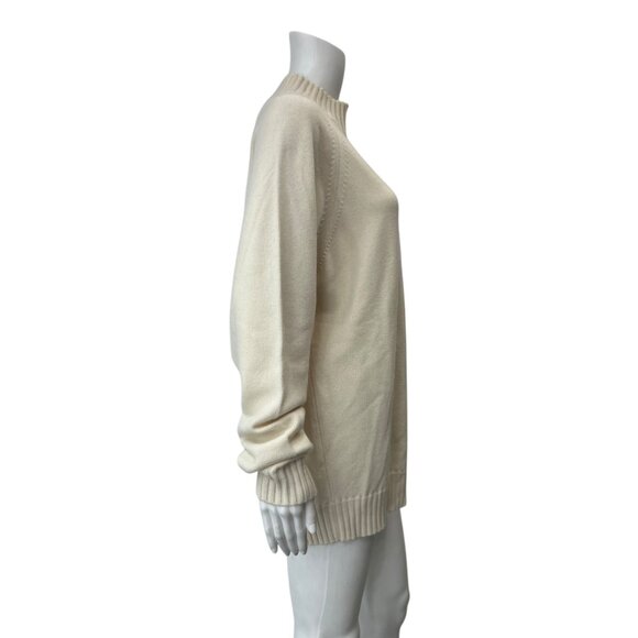 $455 NWT Neiman Marcus Ivory Knit Cashmere Turtleneck Sweater size XL - Picture 5 of 6